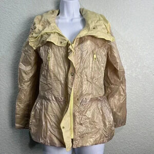 Violanti Windbreaker Jacket Womens Small Silk Full Zip Hooded Casual Colorblock